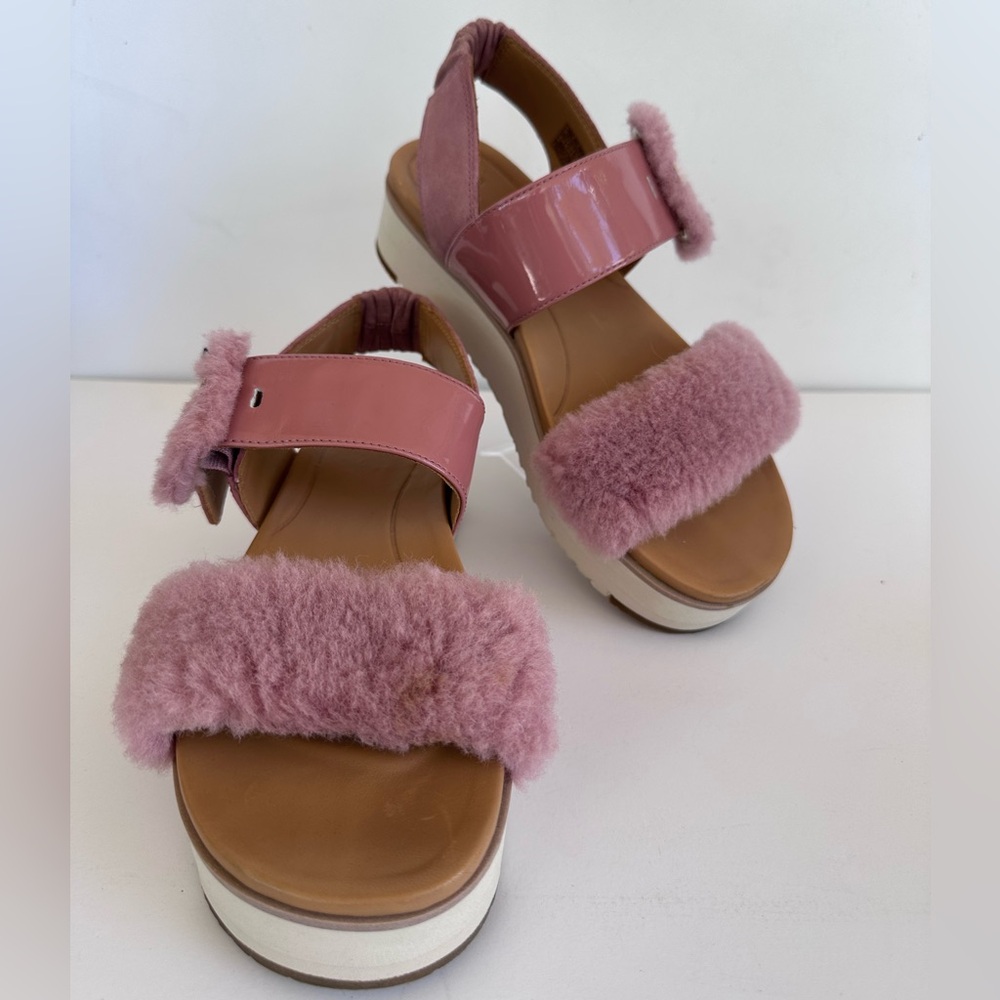 Ugg Australia Le Fluff Chella Slingback Sandals light Pink Size 7 - Picture 5 of 12